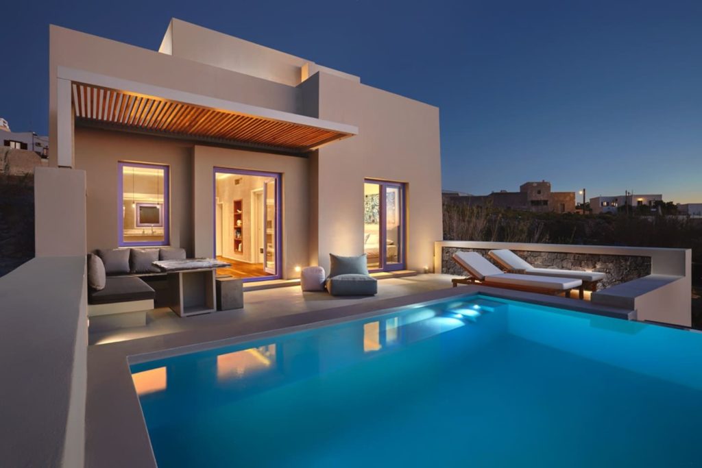 Luxury Airbnb Exterior in Santorini, Greece