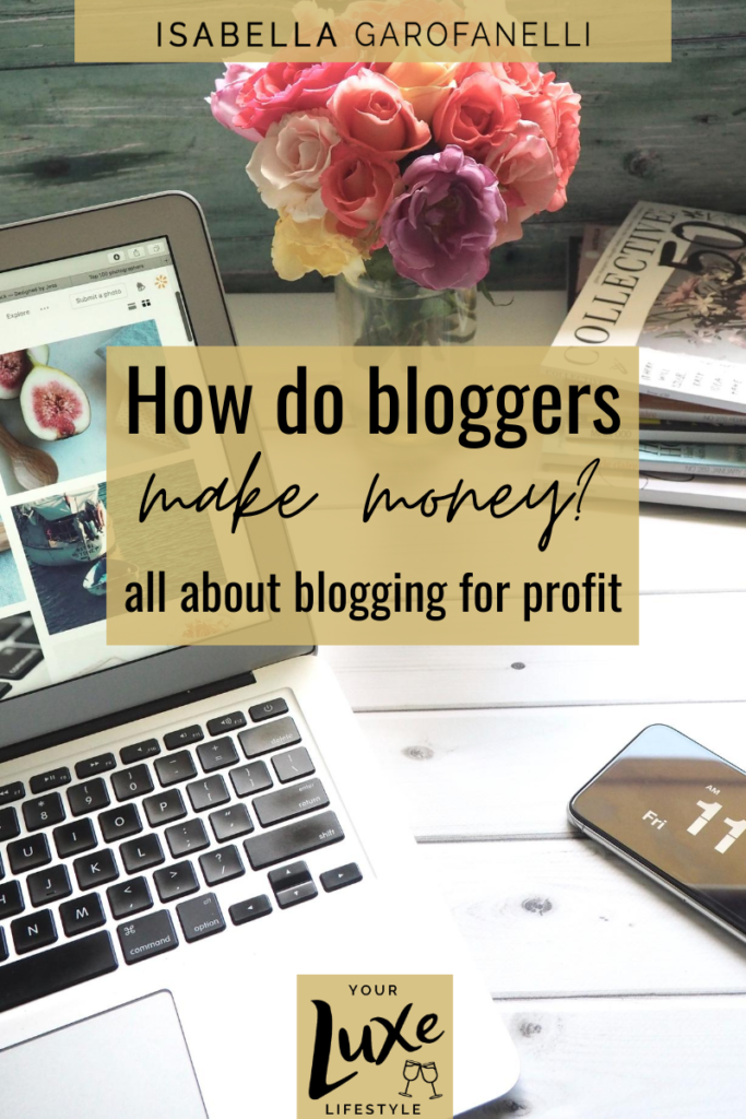 Blog graphic that reads "How do bloggers make money? all about blogging for profit"