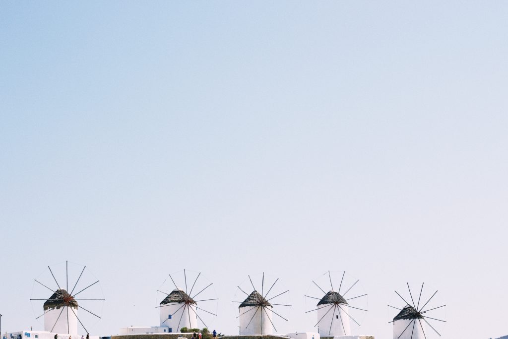 Mykonos windmills, Greece
