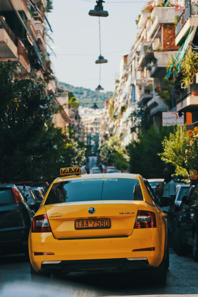 Taxi in Athens, Greece 