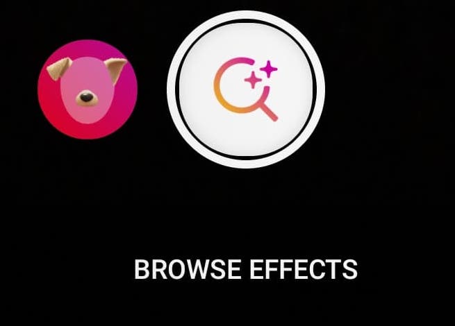 The Instagram browse effects button