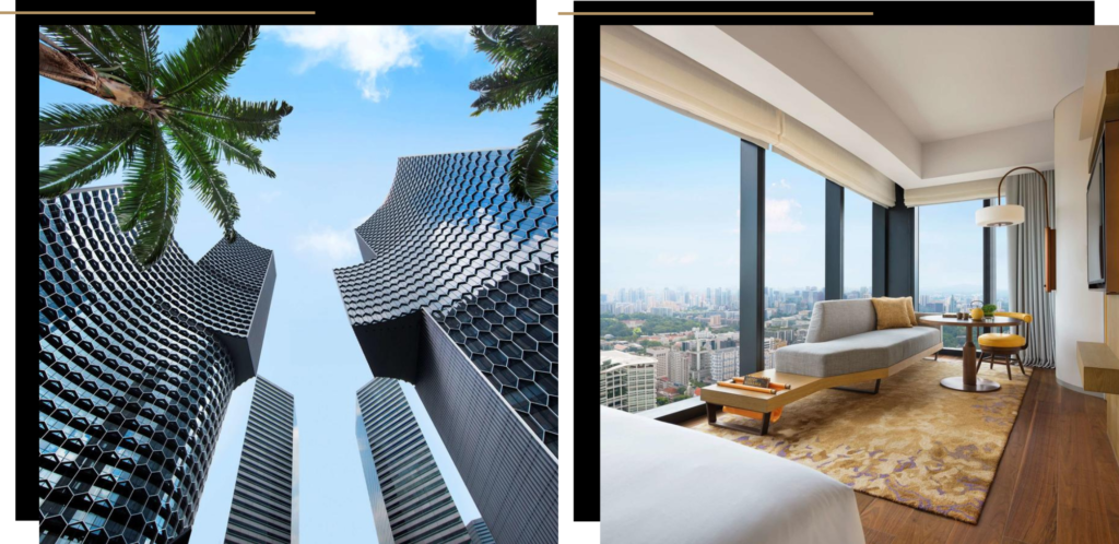 Andaz luxury hotel in the Duo twin towers, Singapore