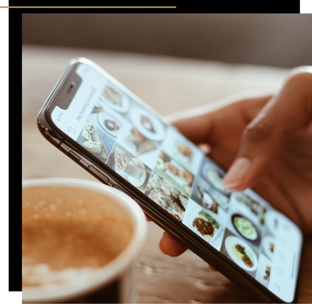 An iPhone displaying a food related Instagram profile