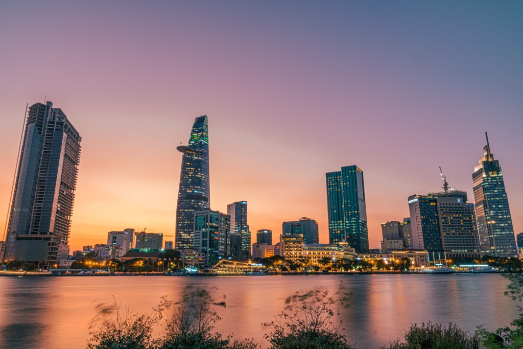 The skyline in Ho Chi Minh City, Vietnam 