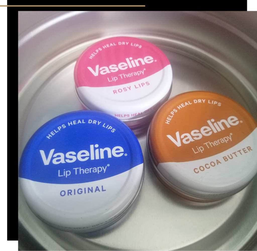 Three pots of Vaseline for slugging 