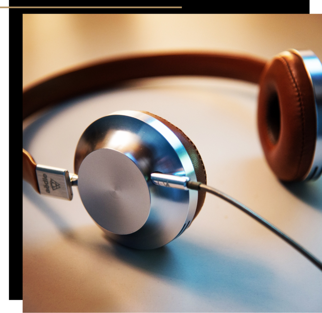 A pair of over ear headphones for ASMR 