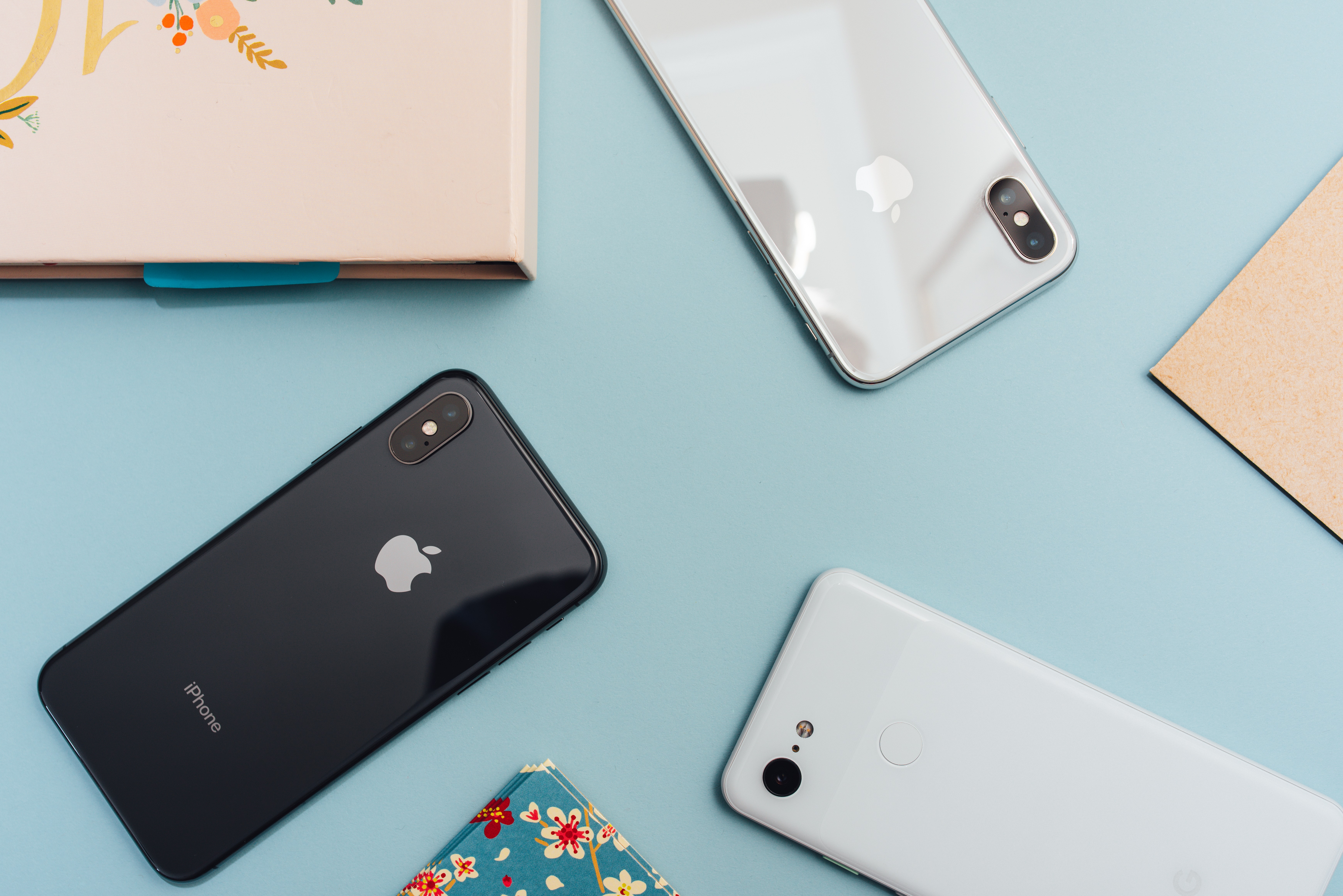 A selection of iPhones