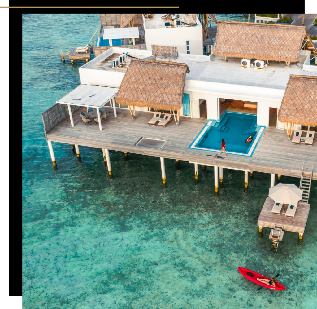 A aerial view of the Presidential Villa at Emerald Maldives Resort and Spa