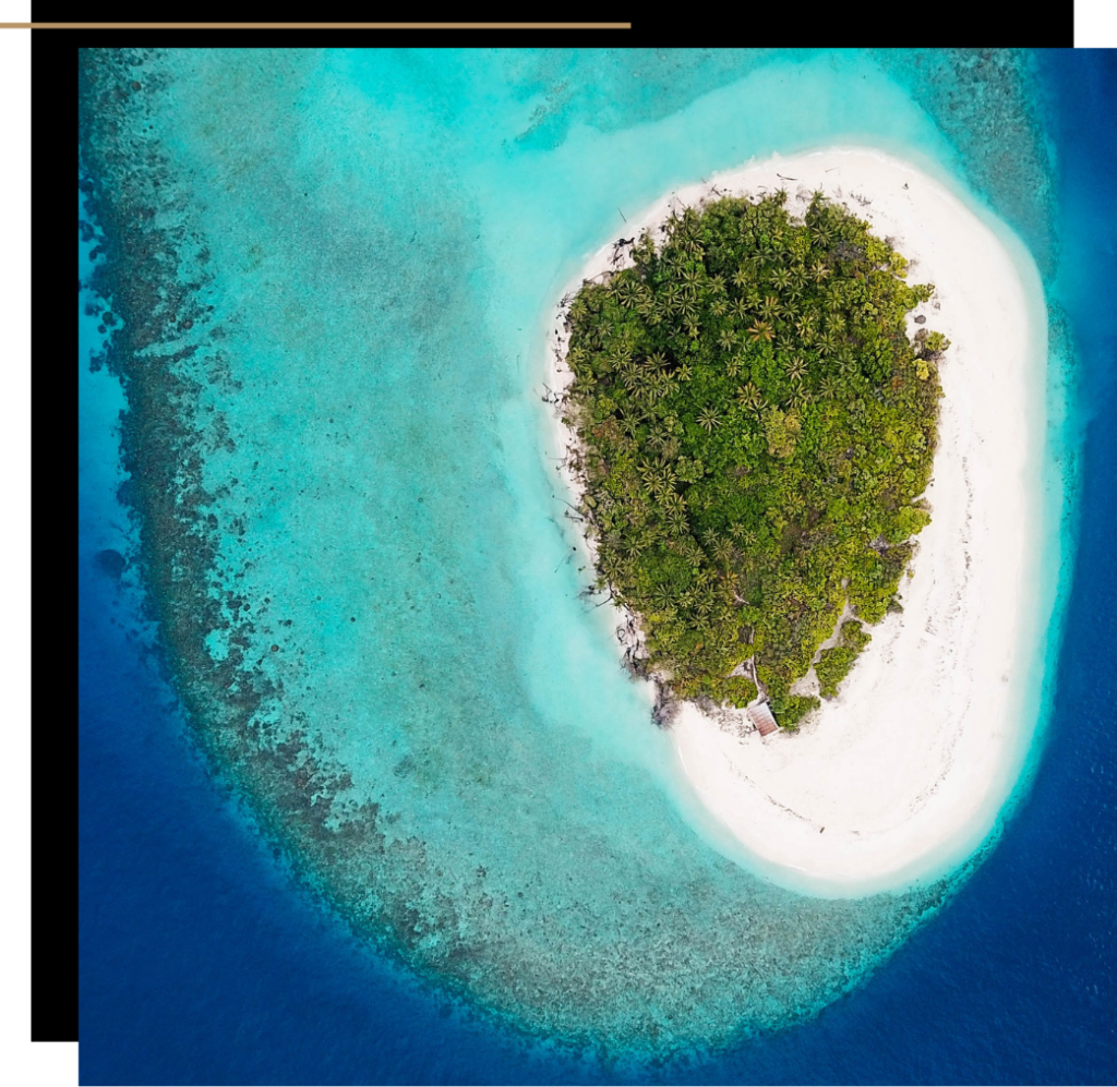 A Maldivian island as seen from a sea plane